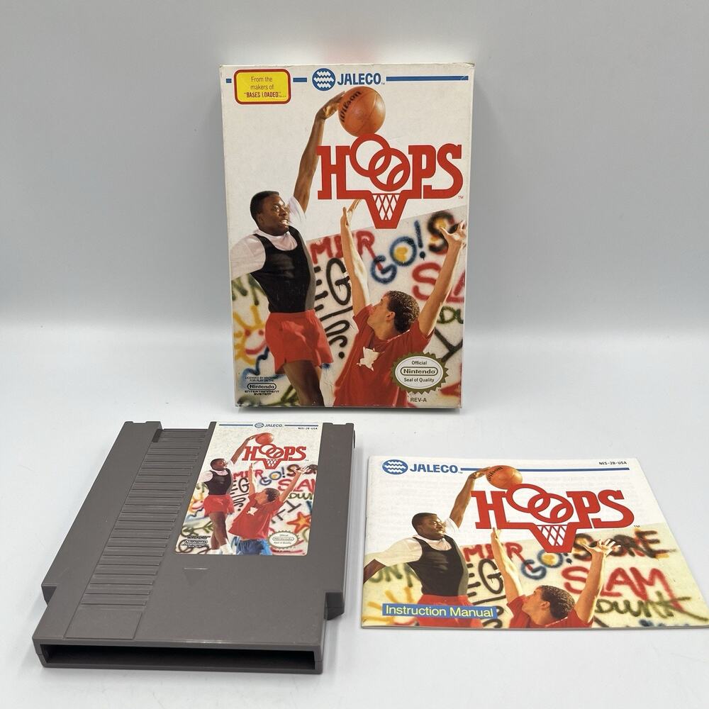 Hoops - (NES, 1989) *Great Condition* Cleaned & Tested* FREE SHIPPING!!!